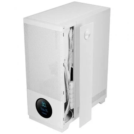 Tacens SAGITTA20 Caja Semitorre ATX Blanca con Ventana Cristal Templado y Pantalla LED Temperatura